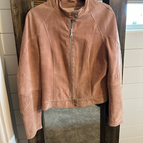 Wilson’s Leather Blush Suede Moto Jacket – Size Large - Picture 2 of 4